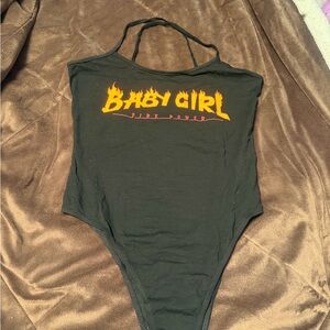 Baby Girl Fire Power Black One Piece